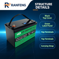 Baterai RANFENG LiFePO4 untuk Peralatan Listrik 24V 100Ah 4000 Siklus Konfigurasi 4 Sel -20C hingga 65C Suhu Operasi 0.8kg