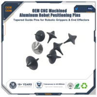 Pièces de guidage de préhenseur à broches de positionnement coniques pour effector robotique en aluminium usiné CNC OEM