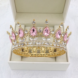 Tiaras <span class=keywords><strong>de</strong></span> Cristal Grandes Personalizadas al por Mayor, Plateadas, con Diseño <span class=keywords><strong>de</strong></span> Princesa, Estilo Redondo, para Concursos <span class=keywords><strong>de</strong></span> Belleza, <span class=keywords><strong>Coronas</strong></span> <span class=keywords><strong>de</strong></span> Reina Doradas Personalizadas - Product Image 3