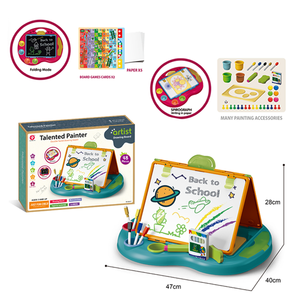 Çift taraflı çocuklar yazı tahtası çocuk katlanır şövale çok fonksiyonlu boyama oyuncaklar - Product Image 4