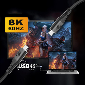 Cao Cấp Hỗ Trợ 8K HD Video Hiển Thị Cho <span class=keywords><strong>Thunderbolt</strong></span> 4 Cắm 40 Gbps Truyền Dữ Liệu 240W Sạc USB C Để Type-C USB 4 Cáp - Product Image 5