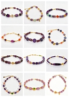 Bracelet Chakra, Bracelet en pierres naturelles de Sugilite en gros, Bijoux en Sugilite minérale naturelle en vrac