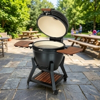Barbecue au charbon de bois AUPLEX luxueux de 27 pouces, grande capacité, surface de cuisson en céramique, barbecue de jardin extérieur et fumoir Kamado