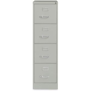Alera HVF152652LG Light Gray Economy Vertical <b>File</b> Cabinet with Four Letter-Size Drawers 15\" X 26.5\" X 52\" - Product Image 1