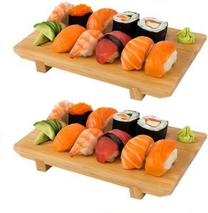 Bandeja de Bambú Estilo Japonés para Servir Sushi, Tabla para Sushi, Plato para Sashimi, Vajilla Ecológica para Rollos, Nigiri y Aperitivos - Product Image 2
