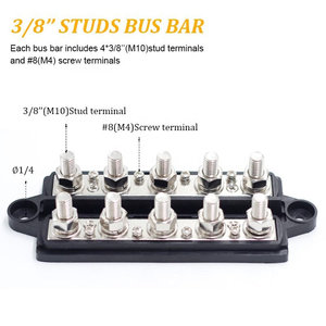 48V 300A nhiệm vụ nặng nề phân phối điện khối thiết bị đầu cuối tinh khiết đồng đôi hàng 5-Vít M10 thanh cái 3.5 mét Pitch cho ô tô sử dụng - Product Image 4