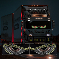 Écran Matrice LED Animé USB Yeux de Démon, Panneau d'Affichage LED pour Pare-Brise de Camion, Lumières Yeux de Diable pour Voiture, Camion, SUV Tout-Terrain