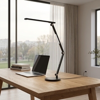 Lampe de bureau LED moderne pliable et réglable avec variateur d'intensité, protection oculaire, idéale pour la lecture, les salons de manucure, les travaux manuels et les postes de travail