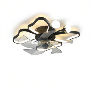 Ventilador de Techo LED con Diseño de Mariposa Moderno, 19.7 Pulgadas, Control Remoto, Regulable, Motor DC Silencioso, para Dormitorio, Sala de Estar, Negro - Product Image 1