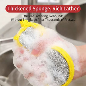 Éponge de nettoyage de cuisine double face magique, éponges rondes réutilisables pour accessoires de cuisine - Product Image 5