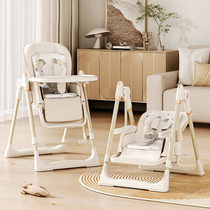 <span class=keywords><strong>Chaise</strong></span> <span class=keywords><strong>haute</strong></span> pliable pour bébé avec roues, 8 hauteurs réglables et dossier à 6 positions avec <span class=keywords><strong>harnais</strong></span> à 5 points et double plateau amovible - Product Image 3