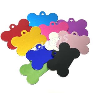 Özel kemik şekli boş Metal köpek etiketi süblimasyon alüminyum evcil hayvan adı kimlik plakası 38mm - Product Image 2