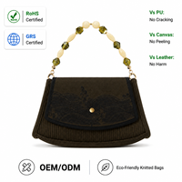 Tas Selempang Wanita Custom dari Produsen China, Tas Bahu Rajut Kotak Kecil Mewah Berkualitas Tinggi untuk Musim Panas