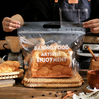 Bolsa de Embalaje de Plástico Transparente con Cierre Hermético, Bolsa Personalizada para Pan Tostado con Asa de Transporte para Panadería