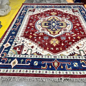 Tapis noué à la main tapis Oushak noeud turc moderne célèbre conception pure laine et soie tapis pour salon hôtels, restaurants - Product Image 1