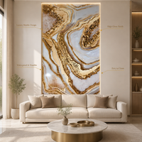 Panneau mural en PVC UV imitation marbre, durable, léger, blanc or, imperméable, écologique, ignifuge, pour usage commercial et domestique