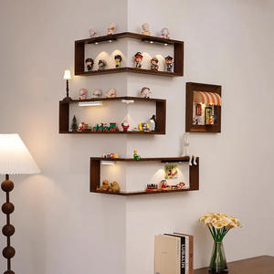 Étagère d'angle <span class=keywords><strong>murale</strong></span> en bois massif pour figurines, présentoir multi-niveaux pour la maison - Product Image 2