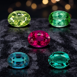 Pierre précieuse naturelle multi-tourmaline ovale taillée de haute qualité 4x5mm, paire de pierres facettées avec certificat IGI, 0,36 carat, prix de gros - Product Image 3