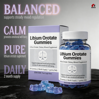 Bonbons gélifiés personnalisés à l'orotate de lithium 5mg, base de pectine, suppléments nutritionnels à croquer pour adultes, OEM, marque privée, GMP, Halal, Casher