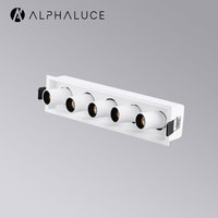 ALPHALUCE Spot encastré multi-têtes réglable, orientable avec grille, downlight à 1/2/3/4/5 têtes