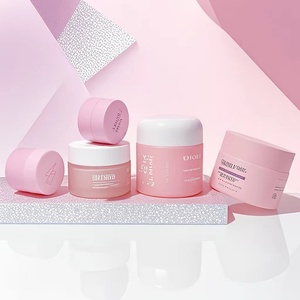 Cosmetic Packaging OEM Custom pink Matte Frosted Skincare <b>Container</b> 5g 10g 20g 30g 50g 100g Glass Cream Jar with Lid - Product Image 1