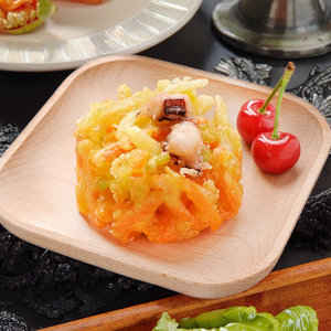 Vente en gros Kakiage japonais aliments préparés congelés instantanés tarte aux légumes croustillante tempura <span class=keywords><strong>de</strong></span> pommes <span class=keywords><strong>de</strong></span> <span class=keywords><strong>terre</strong></span> et <span class=keywords><strong>de</strong></span> carottes à l'oignon - Product Image 2