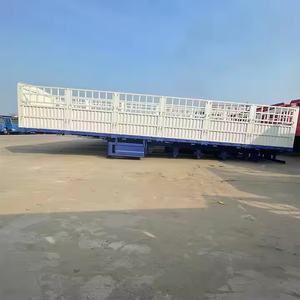 Remolque para Ganado de 80-100 Toneladas, Remolque de 3 Ejes para Transporte de Animales, Caña de Azúcar y Carga, Semirremolque con Barandas - Product Image 2