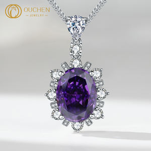 OUCHEN liontin perhiasan halus, 9k/10k/14k/18k desainer emas untuk Kalung Lab berlian tumbuh - Product Image 3