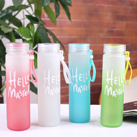LOVFE Gros Bouteille d'Eau de Voyage en Verre 400 ml, Tasse à Citron, Haute Qualité, Simple et Créative pour Sport et Gym