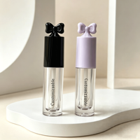 Tube de gloss à lèvres mini vide de 2,5 ml, en plastique, avec bouchon à vis, transparent, avec impression sérigraphique, logo personnalisé