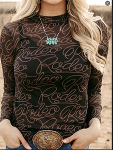 2025 all'ingrosso alla moda floreale <span class=keywords><strong>trasparente</strong></span> stampato a maniche lunghe <span class=keywords><strong>camicia</strong></span> in Mesh per le donne Vintage Casual nero Western Rodeo per la primavera estate - Product Image 5