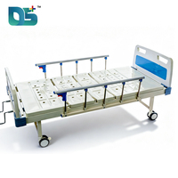 Lit d'hôpital médical manuel réglable à 2 fonctions avec panneau de tête en ABS, 2 manivelle, garde-corps relevables et roulettes