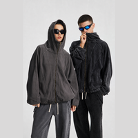 Hoodie Zipper Fleece Katun Tebal Custom Logo Grosir Pria Wanita Unisex Gaya Jalanan Klasik Fashion