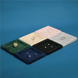 Vassoio <span class=keywords><strong>di</strong></span> visualizzazione <span class=keywords><strong>di</strong></span> gioielli in velluto impilabile con Logo personalizzato per mostrare anelli e collane nei <span class=keywords><strong>negozi</strong></span> <span class=keywords><strong>di</strong></span> gioielli - Product Image 2