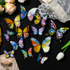 Autocollant mural <span class=keywords><strong>en</strong></span> PVC 3D coloré <span class=keywords><strong>en</strong></span> forme de papillon, écologique, imperméable, réutilisable, décoration de fête d'anniversaire, style Art Déco, papillons - Product Image 5