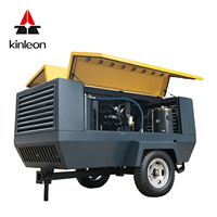 Compresseur d'air à vis diesel portable 375 CFM 8 bars, refroidi par air, pour l'exploitation minière, le forage, le marteau-piqueur et le sablage - Vente chaude
