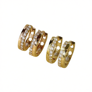 Anelli di lusso placcati in oro con diamanti per donna, taglio rotondo brillante, per uso quotidiano, gioielli in oro 18 carati, orecchini con diamanti pregiati - Product Image 1