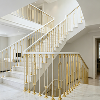 Balustrade d'escalier en métal blanc doré de luxe, haute qualité, décoration intérieure, garde-corps en aluminium pour villa et appartement