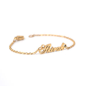 18K <span class=keywords><strong>Oro</strong></span> Placcato In Acciaio Inox Su Misura Personalizzati Nome Del Bambino Braccialetto - Product Image 2
