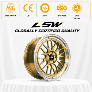 LS8058 18 19 20 นิ้ว 5x112 5x114.3 ล้อแม็กซ์สั่งทำพิเศษ สีทองลายตาข่ายตรงกลาง ขอบเงินขัดเงา พร้อมน็อตล้อ - Product Image 3