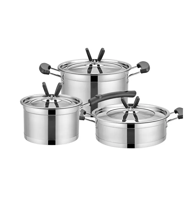 High qualität edelstahl sauce pan kochen topf milch topf suppe topf kochgeschirr auflauf satz von 3