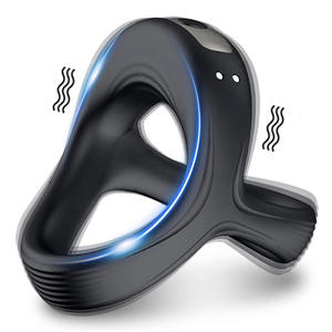 Cock Ring Vibrateur Temporisé Éjaculation Rechargeable Forte Vibrant Masturbateurs sex toys pour hommes Adulte Verrouillage <span class=keywords><strong>Sperme</strong></span> Anneau % - Product Image 1