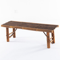 Bangku Lipat Serbaguna dari Bambu Alami, Penyangga Pot Bunga, Platform Kisi-Kisi - Desain Pedesaan Pastoral, Mudah Dibongkar