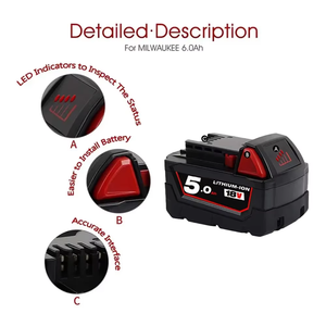 Batería de Iones de Litio de Repuesto Forenpower de 5 Ah y 18 V, Compatible con Herramientas Eléctricas Inalámbricas del Sistema de 18 V - Product Image 4