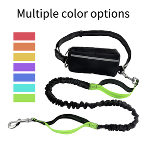 Correa de perro manos libres reflectante de nailon de alta calidad con bolsa de cremallera collares para mascotas - Product Image 3