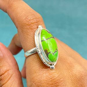 Cobre verde turquesa Plata de Ley 925 cobre natural turquesa plata turquesa joyería de plata regalo del Día de la madre - Product Image 4