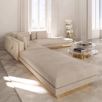 Canapé modulaire contemporain haut de gamme en tissu avec structure métallique, idéal pour les projets commerciaux tels que les halls d'hôtels, les complexes hôteliers et les villas.