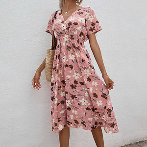 Diseño personalizado disponible para los compradores al por mayor Vestido largo de las mujeres vestido con estampado floral con bordado moderno - Product Image 3