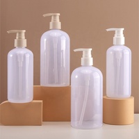 T0906-G SHUNXU vente en gros bouteille en plastique paquet cosmétique Transparent givré 300/500ml shampooing bouteille de pulvérisation de cheveux