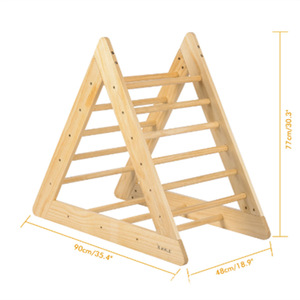 Customize wooden climbing indoor frame Montessori play Gym wooden climbing triangle
